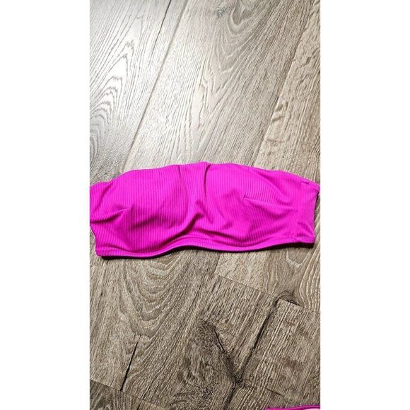 Shade & Shore Ribbed Bandeu 2-Piece Bikini Women's Size Medium / 36B - Picture 2 of 7